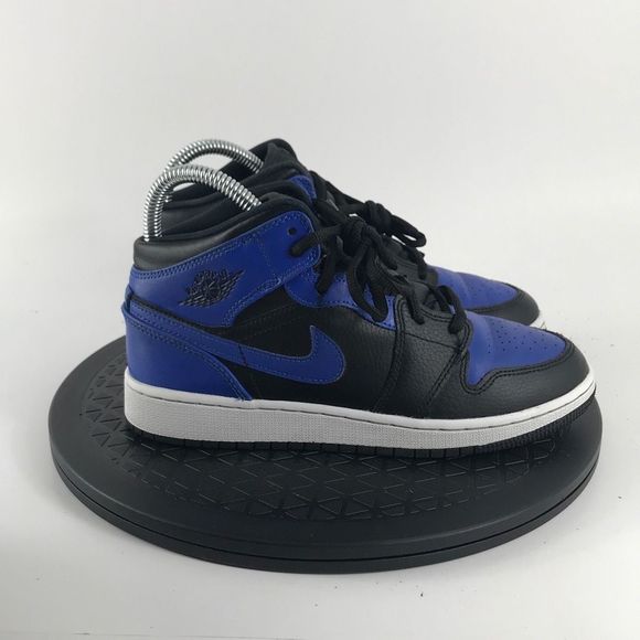 Nike Air Jordan 1 Mid GS Hyper Royal Blue/Black 554725-077 Youth Size 4Y - Picture 4 of 12
